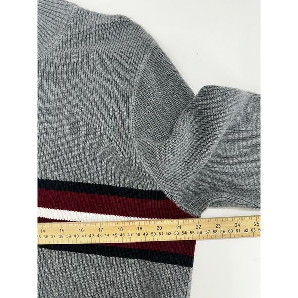 Eddie Bauer Mens Sweater Size Large Gray Long Sleeve Knit 1/4 Zip - Picture 8 of 11